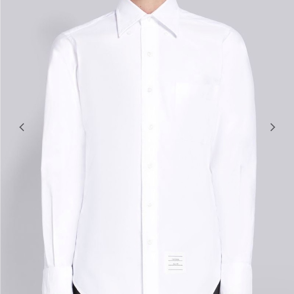THOM BROWNE White Oxford Classic Button Down Shirt